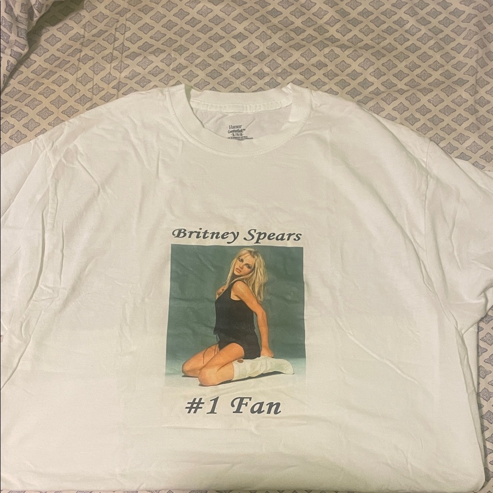 Hanes White Britney Spears Fan Tee